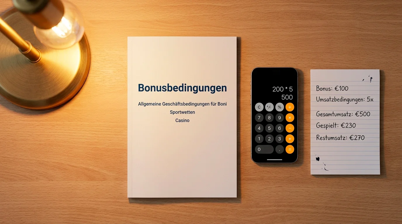 Bonusbedingungen vor der Ersteinzahlung aufmerksam lesen