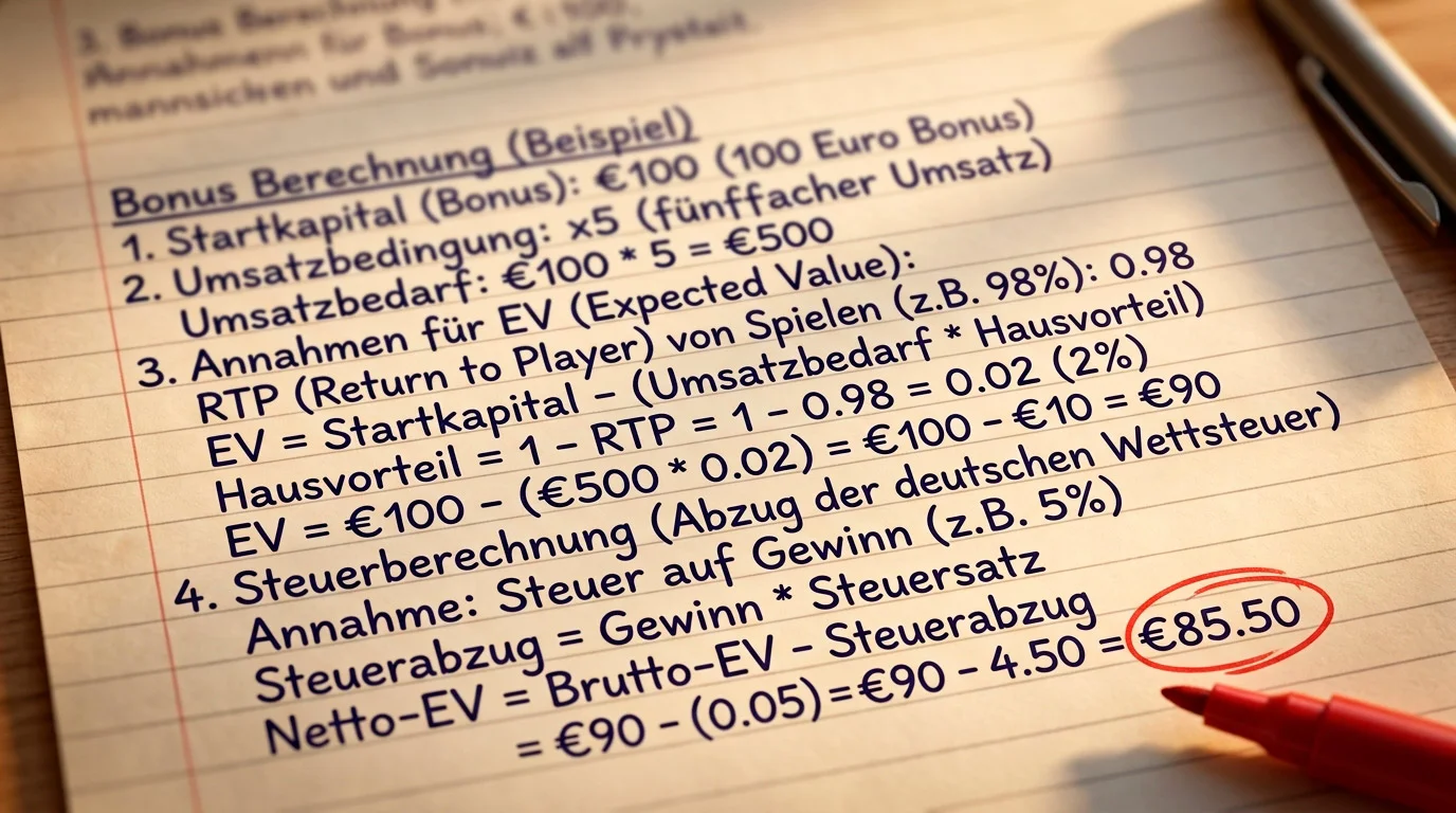 EV-Formel zur Berechnung des realen Wettbonuswerts