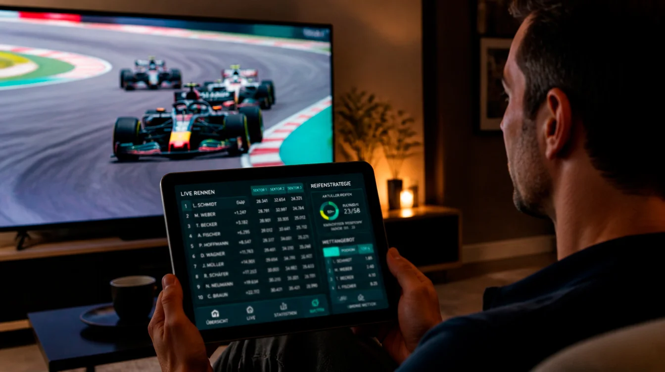 F1-Live-Wetten mit Echtzeit-Renndaten und Sektorzeiten auf mobilem Display