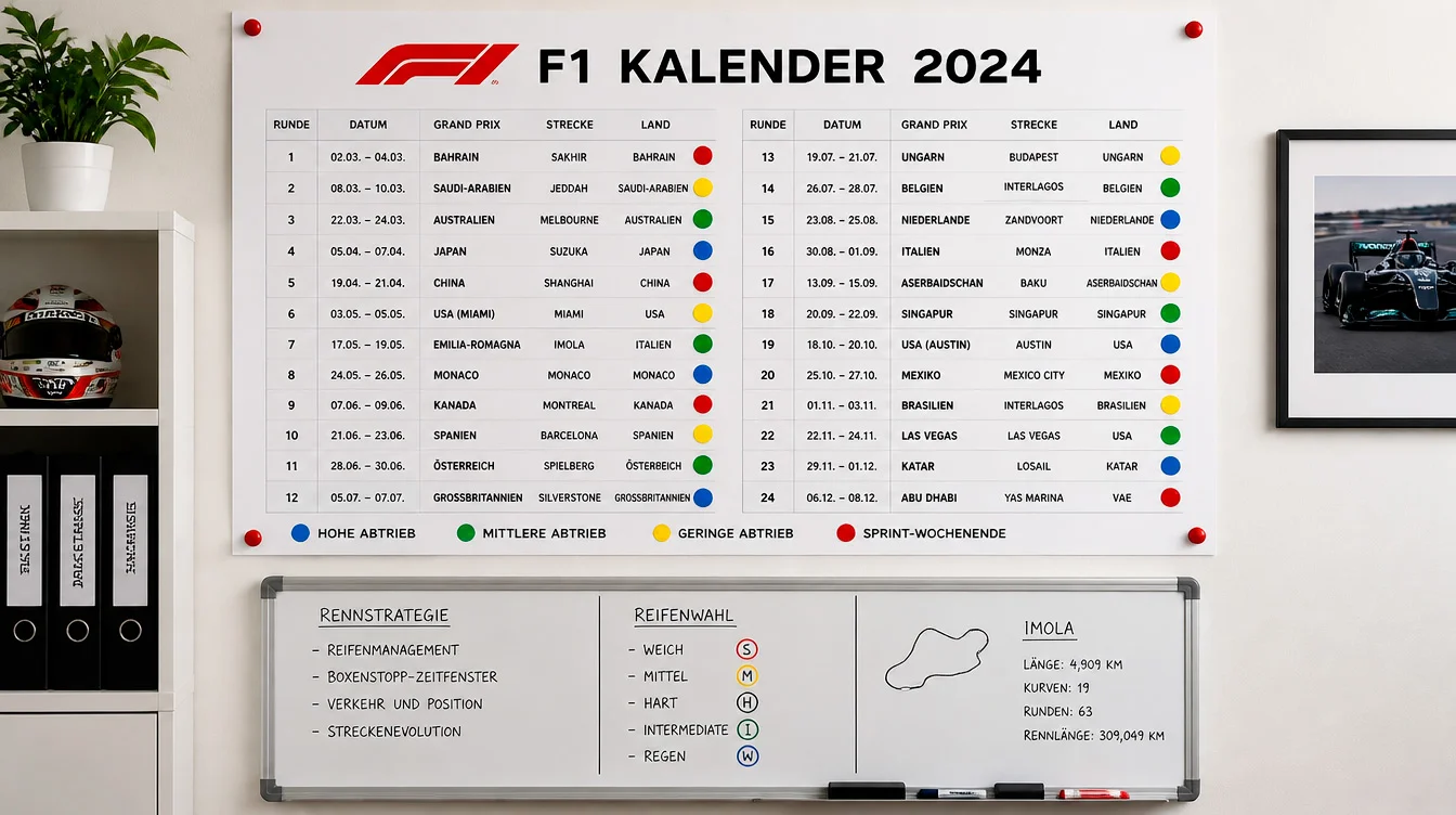 F1-Rennkalender als Grundlage der Wettstrategie und Saisonplanung