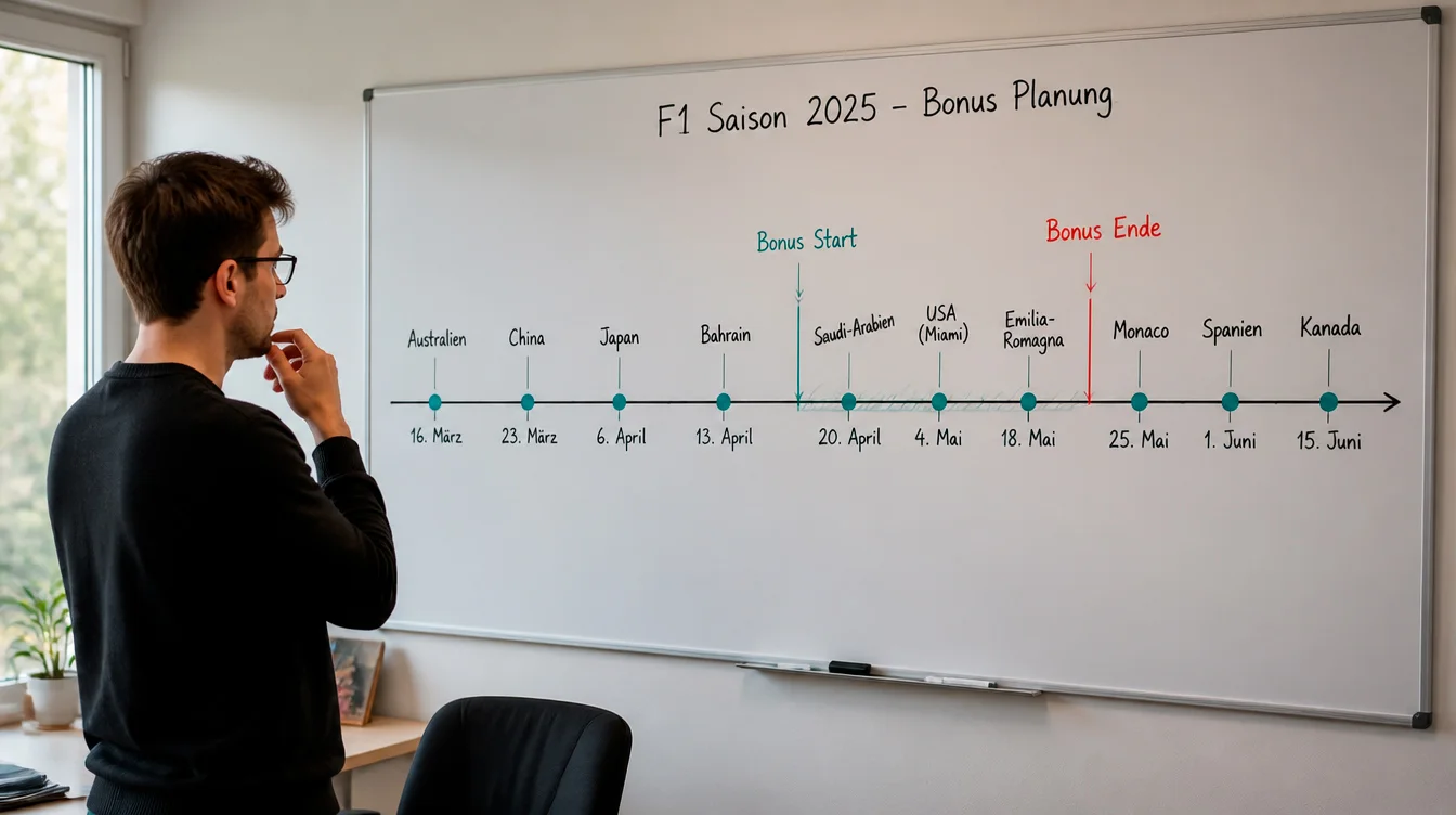 F1-Rennkalender und optimales Timing für Bonusaktivierung