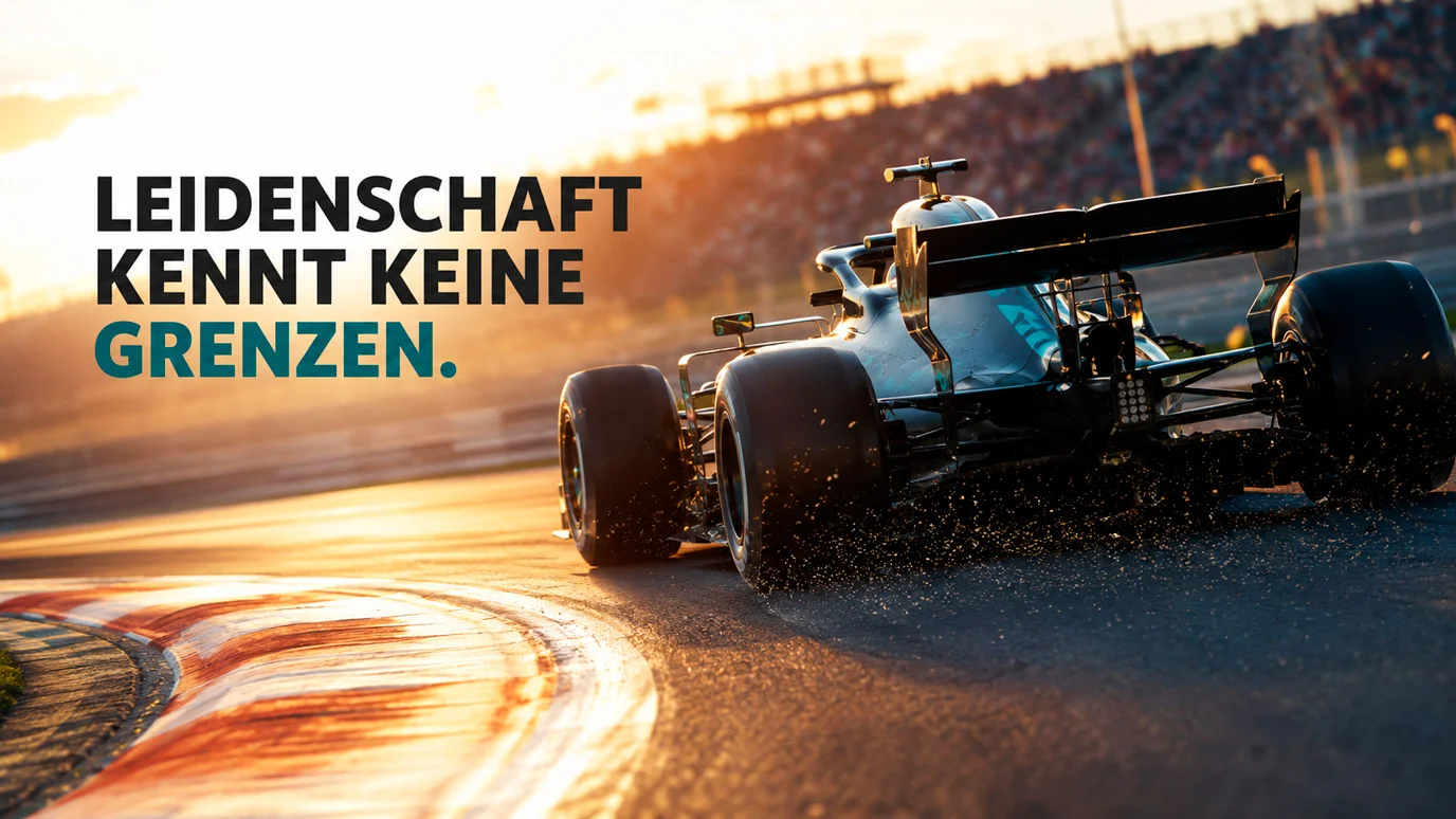 F1 Wetten Bonus: Formel-1-Rennwagen bei dynamischem Licht auf der Rennstrecke