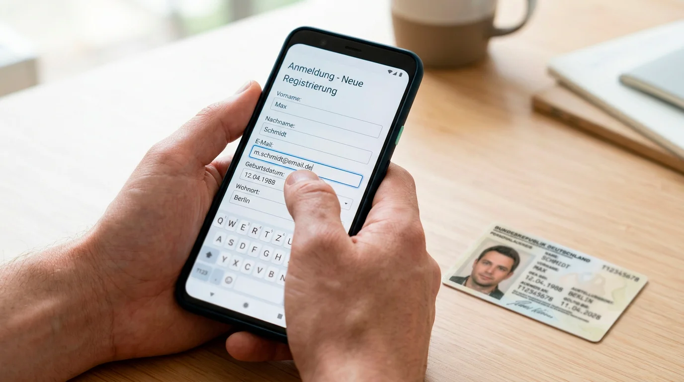 Registrierung bei einem GGL-lizenzierten Anbieter am Smartphone