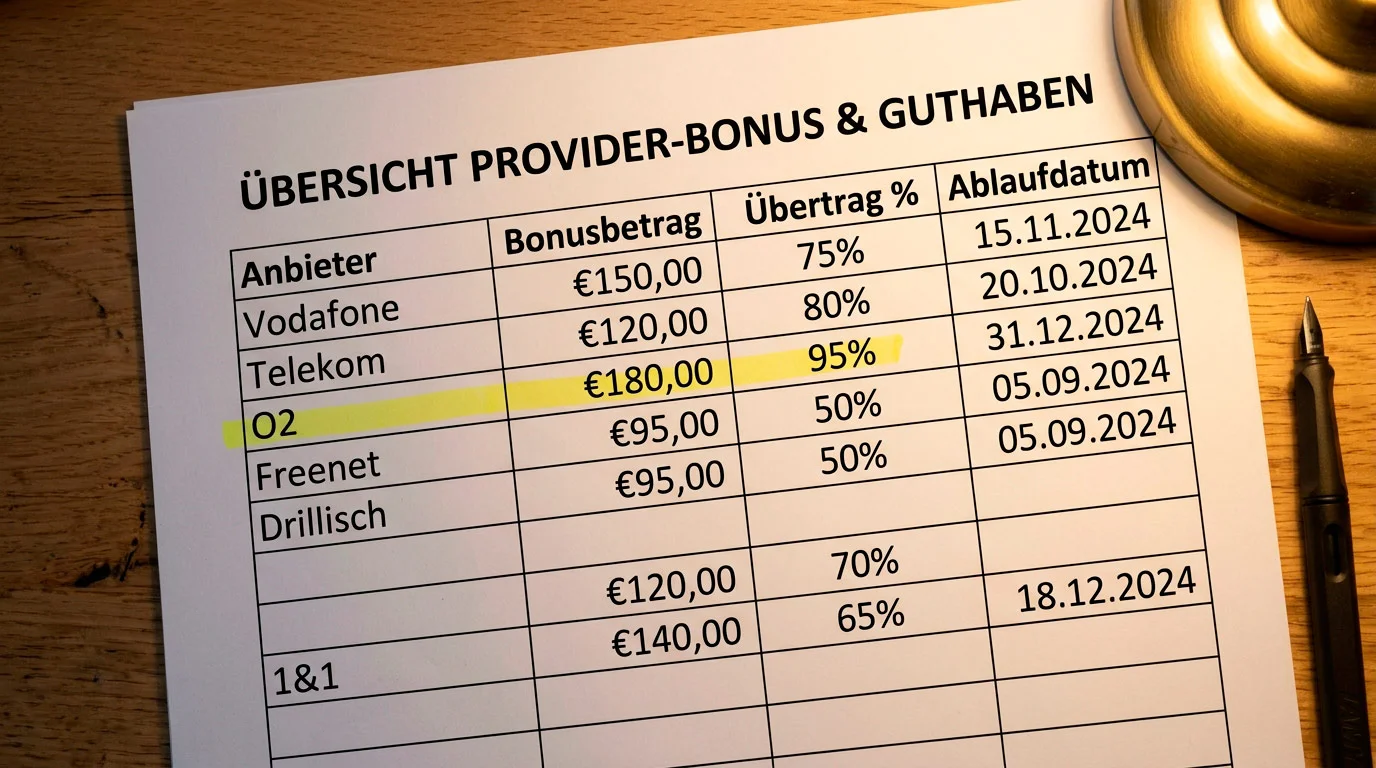 Kumulativer Bonuswert bei drei verschiedenen Wettanbietern