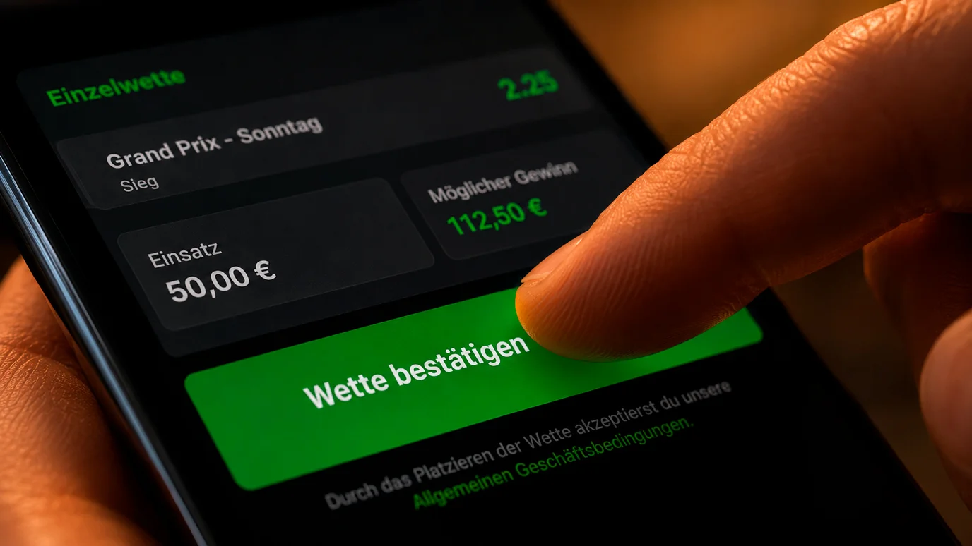 Schnellwettfunktion in der Wett-App für sofortige Wettabgabe