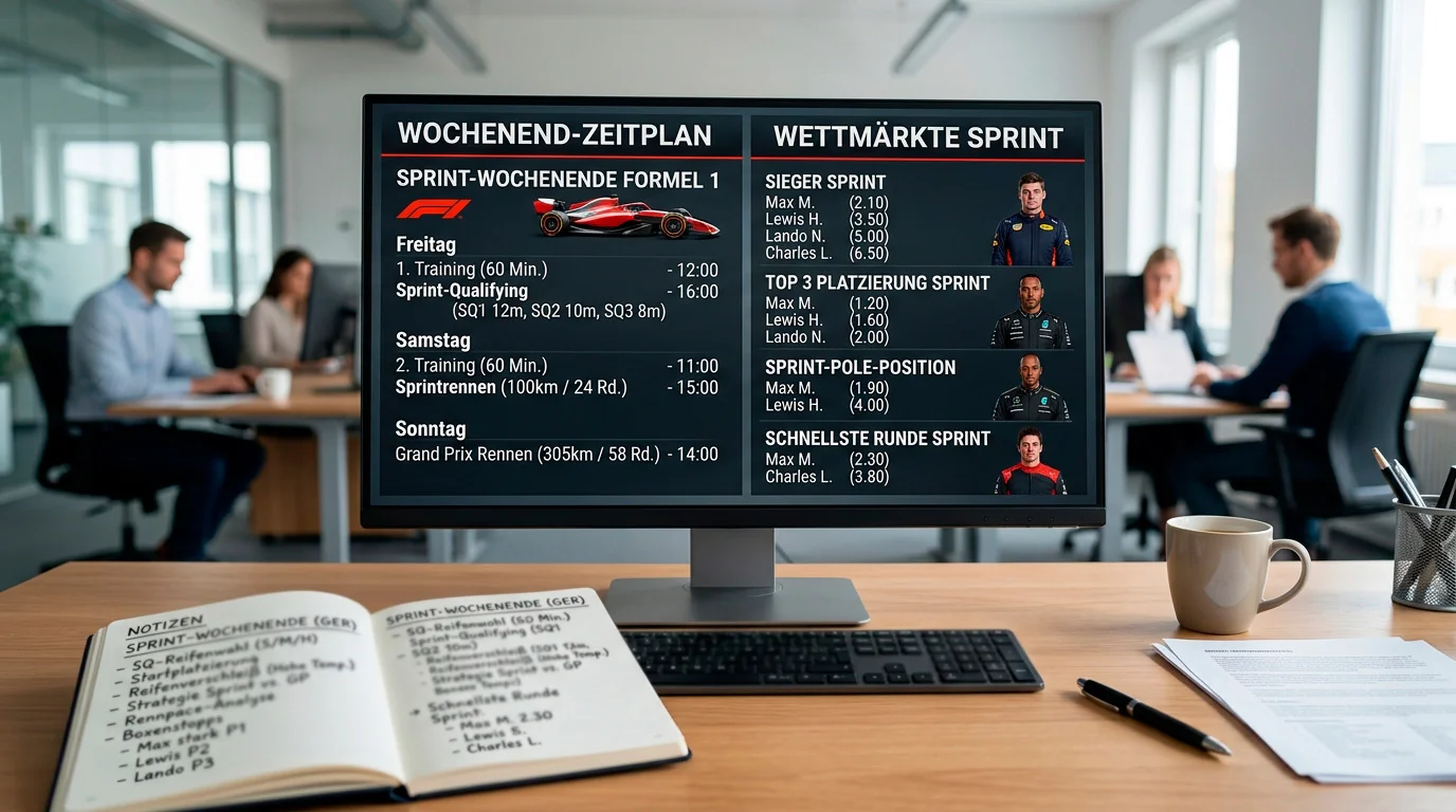 Sprint-Wettmärkte und Rennformat bei Formel-1-Wochenenden